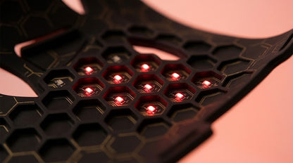 Detalle de los LED dentro del panal de silicona