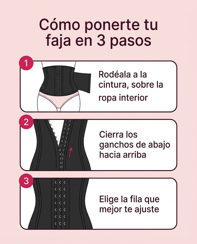 Cómo ponerte la faja Calmora Sculpt en 3 pasos