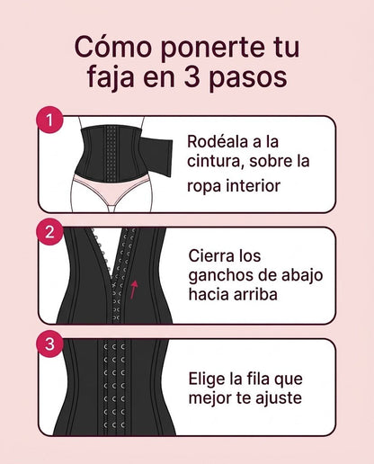 Cómo ponerte la faja Calmora Sculpt en 3 pasos