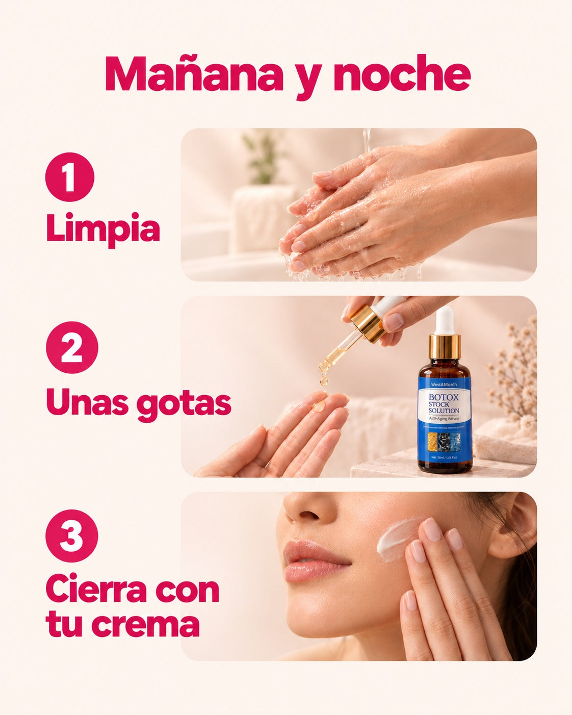 Cómo usarlo: limpia, unas gotas y cierra con tu crema